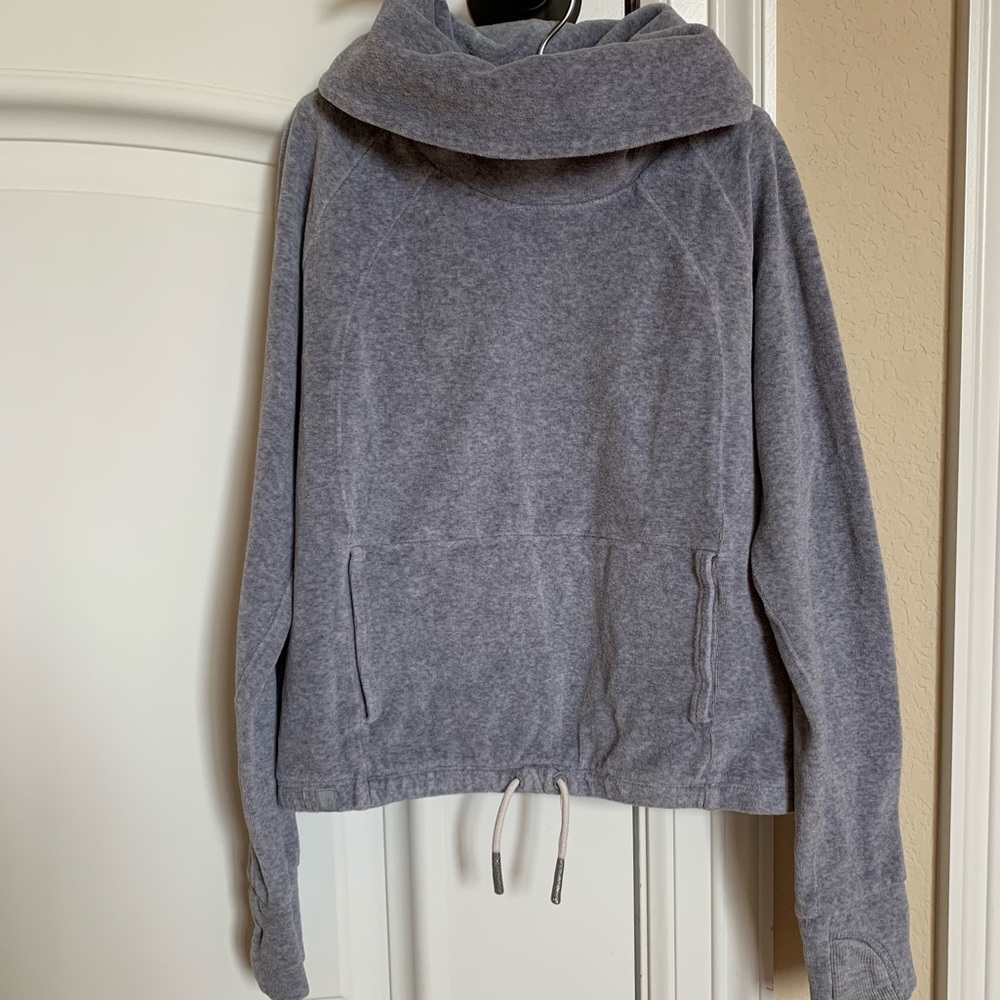 Velour pullover sweatshirt